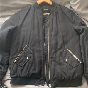 black bomber jacket